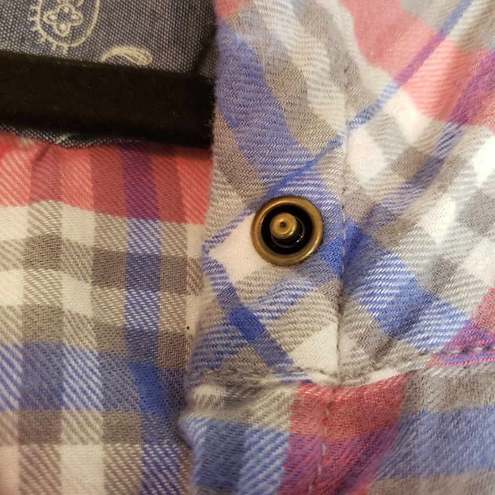 Jachs Girlfriend Flannel size Large pearl snap closure double pocket bandana pr - Picture 10 of 12